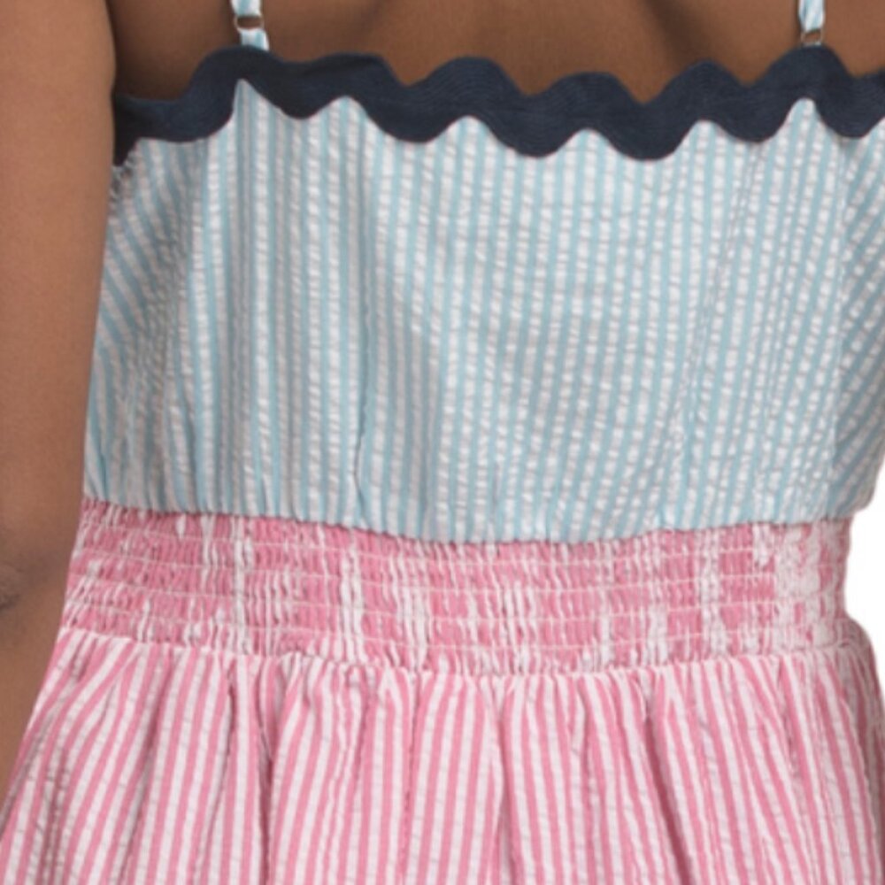ENGLISH FACTORY Ric Rac Color Block Maxi Tiered Dress - Picture 6 of 6